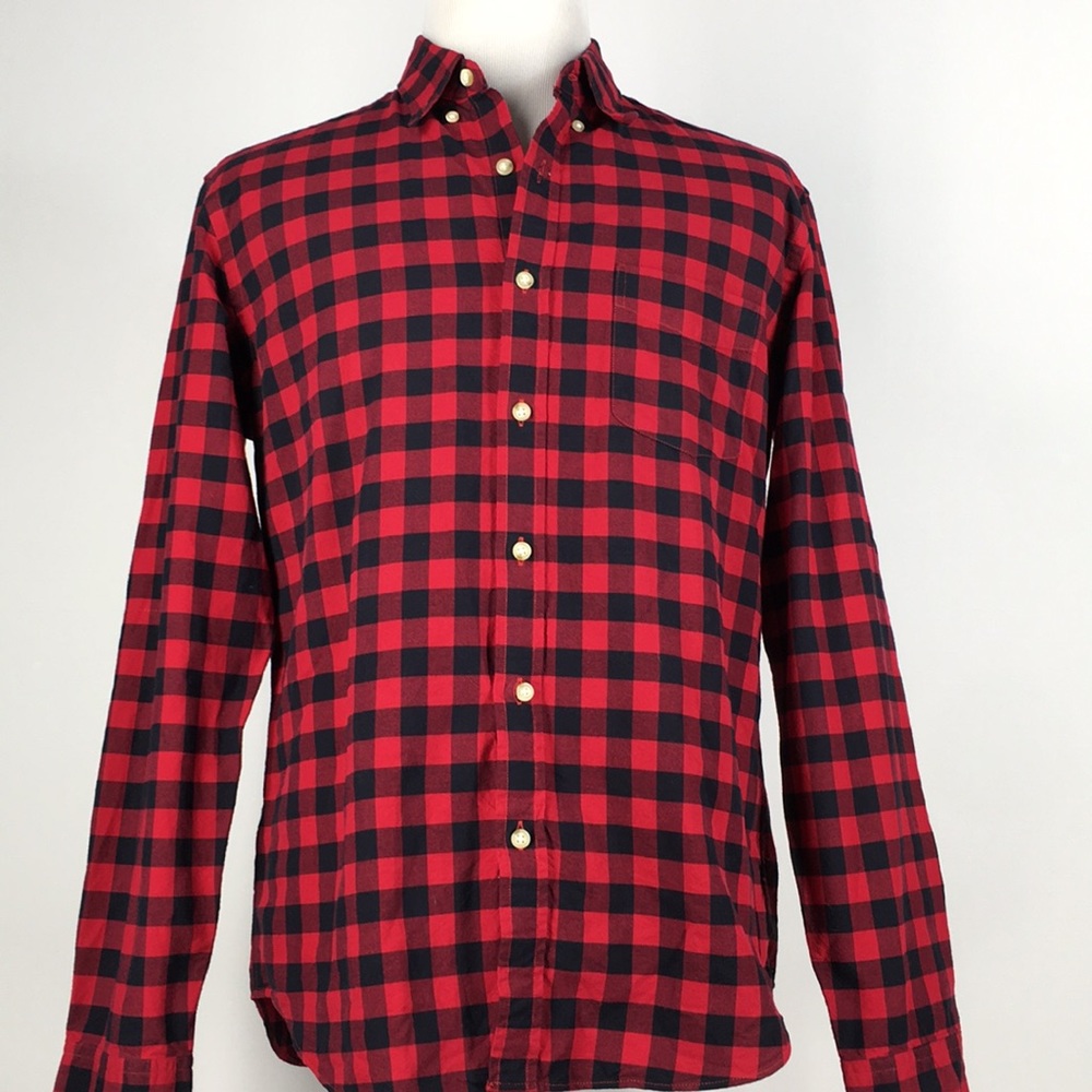 J.Crew Mens Slim Fit Oxford  Shirt Size L Red